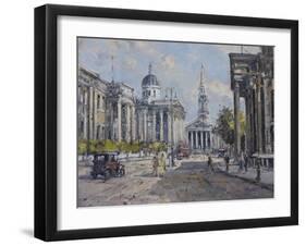 The National Gallery - Trafalgar Square in About 1920, 2008-John Sutton-Framed Giclee Print
