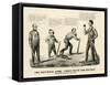 The National Game: Three Outs and One Run, Abraham Winning the Ball, 1860-Currier & Ives-Framed Stretched Canvas