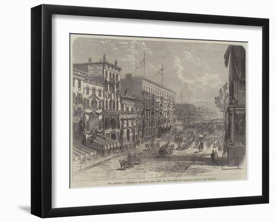 The National Mourning in Broadway, New York, for the Death of President Lincoln-null-Framed Giclee Print