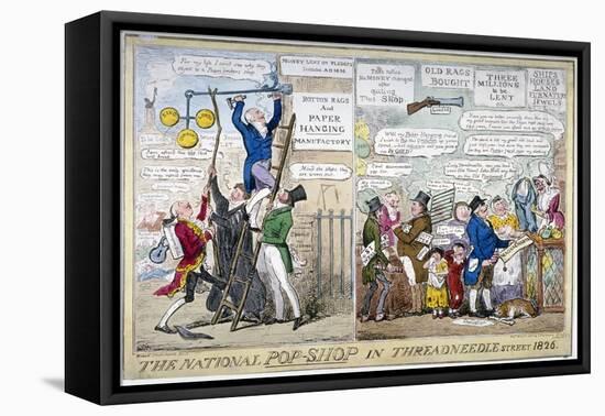 The National Pop-Shop in Threadneedle Street, 1826-Isaac Robert Cruikshank-Framed Stretched Canvas