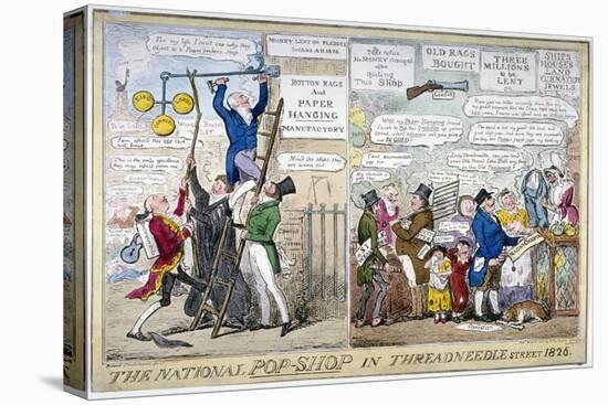 The National Pop-Shop in Threadneedle Street, 1826-Isaac Robert Cruikshank-Stretched Canvas