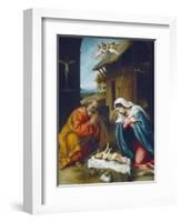 The Nativity, 1523-Lorenzo Lotto-Framed Giclee Print