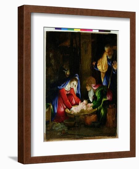 The Nativity, 1527-Lorenzo Lotto-Framed Giclee Print