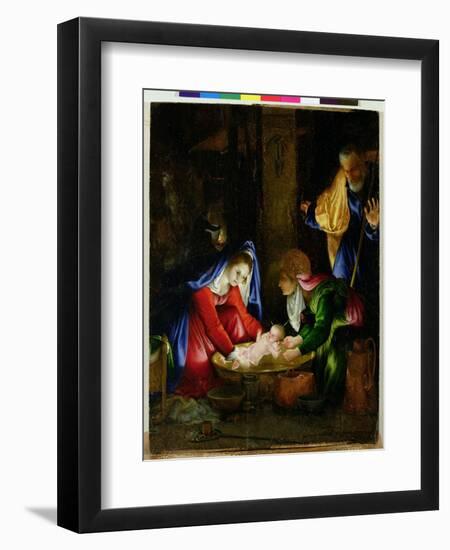 The Nativity, 1527-Lorenzo Lotto-Framed Giclee Print