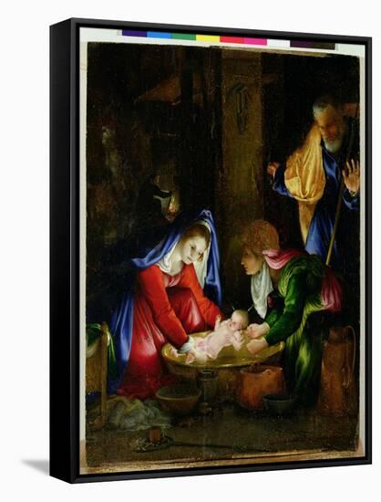 The Nativity, 1527-Lorenzo Lotto-Framed Stretched Canvas
