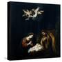 The Nativity, C.1665-70 (Oil on Obsidian)-Bartolome Esteban Murillo-Stretched Canvas