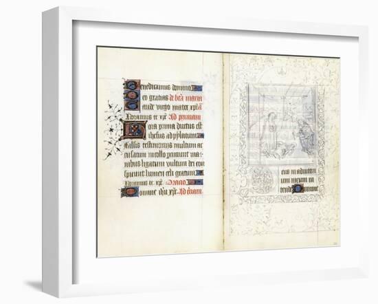 The Nativity, Ca.1440 (Manuscript on Vellum)-null-Framed Giclee Print