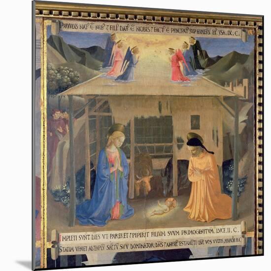 The Nativity, Detail from Panel One of the Silver Treasury of Santissima Annunziata, c.1450-53-Fra Angelico-Mounted Giclee Print