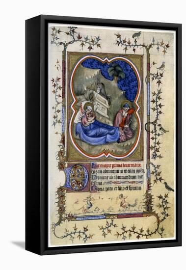 The Nativity, from a Book of Hours and Missal C1370-Maitre Aux Boquetaux-Framed Stretched Canvas