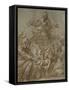 The Nativity of Christ (Pen and Brown Ink Washed in Grey and Heightened with White Bodycolour on Bl-Parmigianino-Framed Stretched Canvas