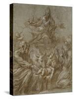 The Nativity of Christ (Pen and Brown Ink Washed in Grey and Heightened with White Bodycolour on Bl-Parmigianino-Stretched Canvas