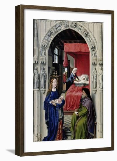 The Nativity of John the Baptist (The Altar of St. John, Left Panel), Ca 1455-Rogier van der Weyden-Framed Giclee Print