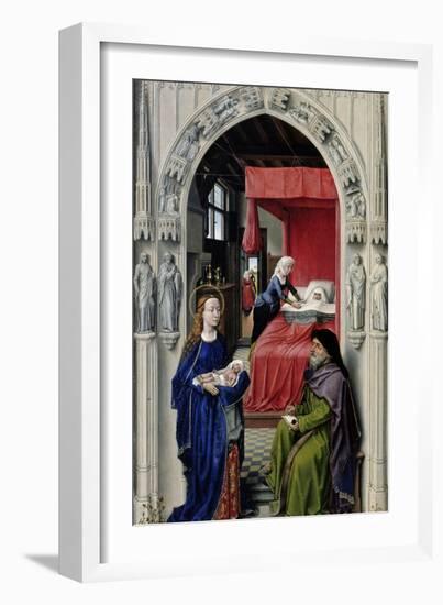 The Nativity of John the Baptist (The Altar of St. John, Left Panel), Ca 1455-Rogier van der Weyden-Framed Giclee Print