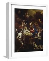 The Nativity with Adoring Angels and the Annunciation to the Shepherds Beyond-Francesco Solimena-Framed Giclee Print