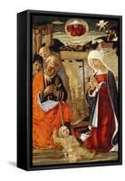 The Nativity, with the Annunciation to the Shepherds in the Distance-Benvenuto Di Giovanni-Framed Stretched Canvas