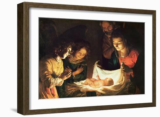 The Nativity-Gerrit van Honthorst-Framed Giclee Print