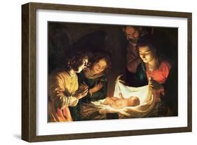 The Nativity-Gerrit van Honthorst-Framed Giclee Print