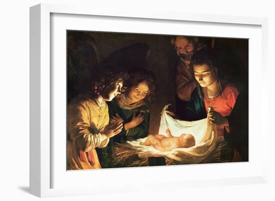 The Nativity-Gerrit van Honthorst-Framed Giclee Print