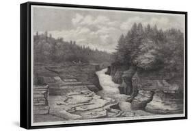 The Natural Steps on the River Montmorency, Near Quebec-null-Framed Stretched Canvas