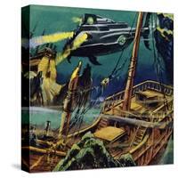 The Nautilus Passed over the Wrecked Hulks of Two French Galleons-null-Stretched Canvas