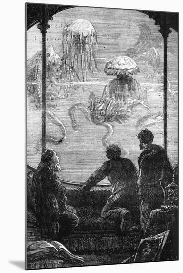 The Nautilus Passengers, Illustration from 20,000 Leagues under the Sea by Jules Verne (1828-1905)-Alphonse Marie de Neuville-Mounted Giclee Print