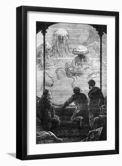 The Nautilus Passengers, Illustration from 20,000 Leagues under the Sea by Jules Verne (1828-1905)-Alphonse Marie de Neuville-Framed Giclee Print