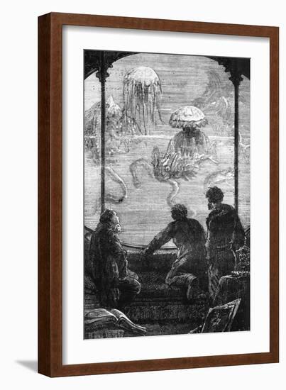 The Nautilus Passengers, Illustration from 20,000 Leagues under the Sea by Jules Verne (1828-1905)-Alphonse Marie de Neuville-Framed Giclee Print