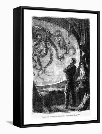 The Nautilus Passengers, Illustration from "20,000 Leagues under the Sea"-Alphonse Marie de Neuville-Framed Stretched Canvas