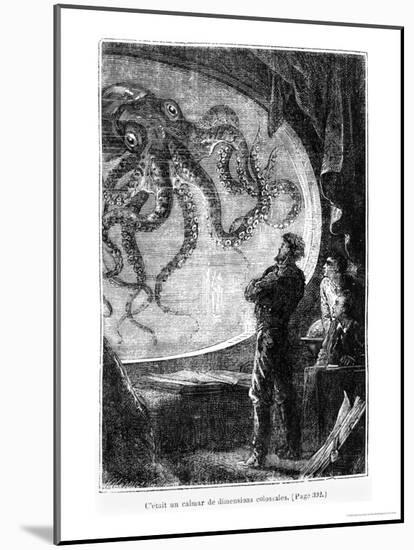 The Nautilus Passengers, Illustration from "20,000 Leagues under the Sea"-Alphonse Marie de Neuville-Mounted Giclee Print