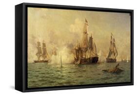 The Naval Battle, July 30, 1826-Edward De Martino-Framed Stretched Canvas