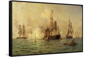 The Naval Battle, July 30, 1826-Edward De Martino-Framed Stretched Canvas