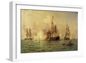 The Naval Battle, July 30, 1826-Edward De Martino-Framed Giclee Print