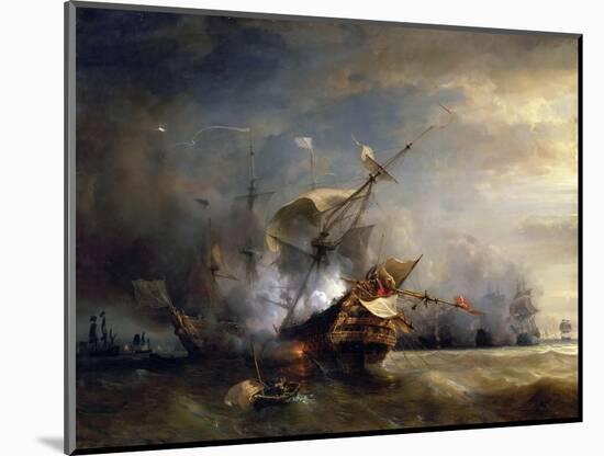 The Naval Battle Near Lizard Point, Cornwall on 21 October 1707-Théodore Gudin-Mounted Giclee Print