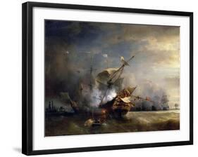 The Naval Battle Near Lizard Point, Cornwall on 21 October 1707-Théodore Gudin-Framed Giclee Print