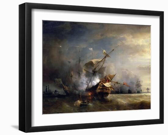 The Naval Battle Near Lizard Point, Cornwall on 21 October 1707-Théodore Gudin-Framed Giclee Print