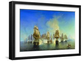 The Naval Battle of Athos-Alexei Petrovich Bogolyubov-Framed Giclee Print