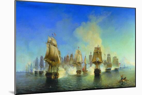 The Naval Battle of Athos-Alexei Petrovich Bogolyubov-Mounted Giclee Print