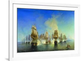 The Naval Battle of Athos-Alexei Petrovich Bogolyubov-Framed Giclee Print