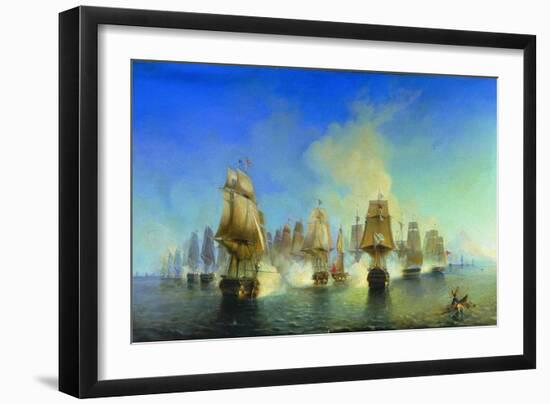 The Naval Battle of Athos-Alexei Petrovich Bogolyubov-Framed Premium Giclee Print