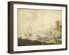 The Naval Battle of Chesma on 5 July 1770, 18th Century-null-Framed Giclee Print