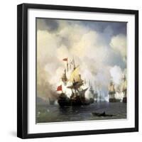 The Naval Battle of Chesma on 5th July 1770, 1848-Ivan Konstantinovich Aivazovsky-Framed Giclee Print