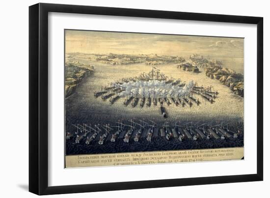 The Naval Battle of Gangut on July 27, 1714, 1724-Maurice Baquoi-Framed Giclee Print