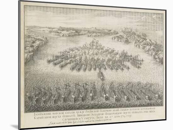 The Naval Battle of Gangut on July 27, 1714-Nicolas de Larmessin-Mounted Giclee Print