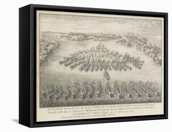 The Naval Battle of Gangut on July 27, 1714-Nicolas de Larmessin-Framed Stretched Canvas