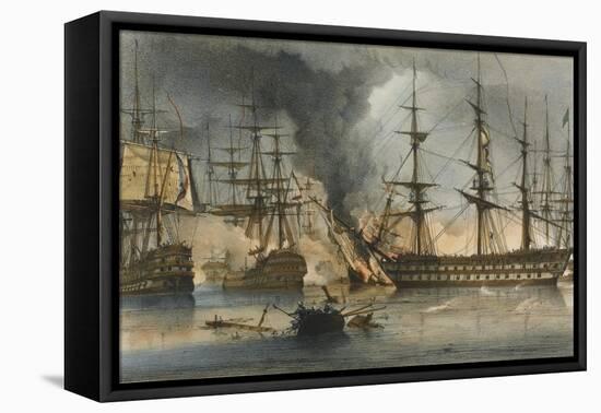 The Naval Battle of Navarino on 20 October 1827-George Philip Reinagle-Framed Stretched Canvas