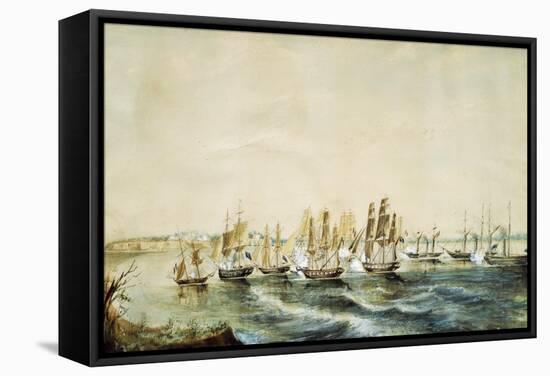 The Naval Battle of Obligado, 1845, During Rosas' Dictatorship, Argentina-null-Framed Stretched Canvas