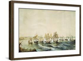 The Naval Battle of Obligado, 1845, During Rosas' Dictatorship, Argentina-null-Framed Giclee Print