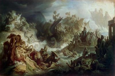 'The Naval Battle of Salamis, about 1858' Giclee Print Wilhelm Von