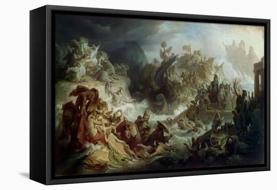 The Naval Battle of Salamis, about 1858-Wilhelm Von Kaulbach-Framed Stretched Canvas