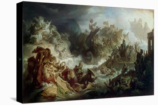 The Naval Battle of Salamis, about 1858-Wilhelm Von Kaulbach-Stretched Canvas